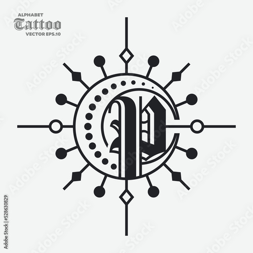 Alphabet P Tattoo Logo