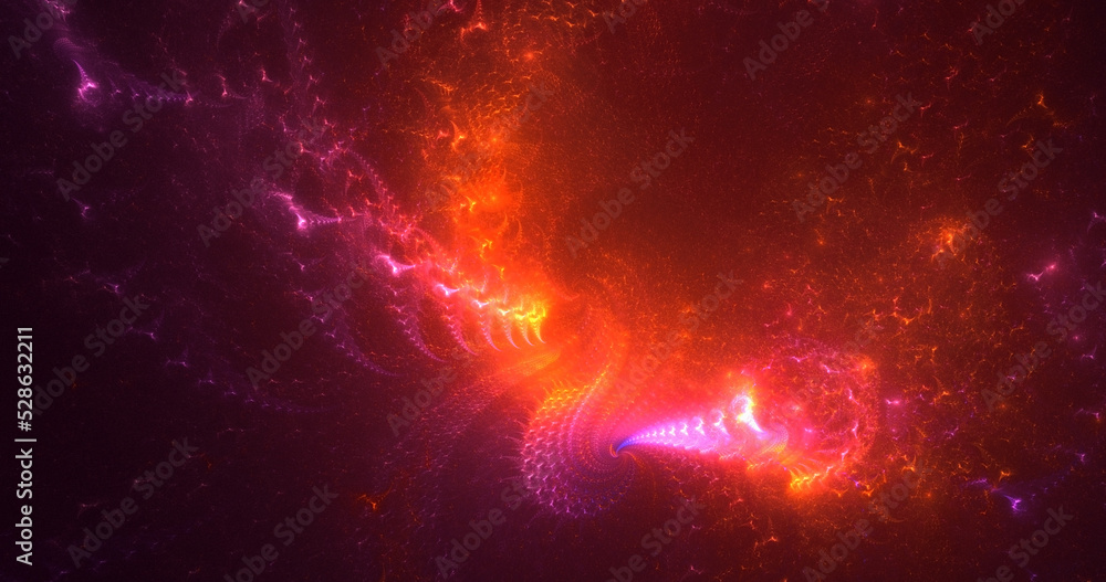 Naklejka premium 3D rendering abstract multicolor fractal light background