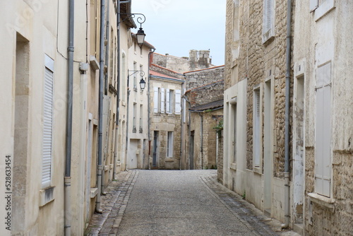 Rue typique, ville de Fontenay Le Comte, département de la Vendée, France