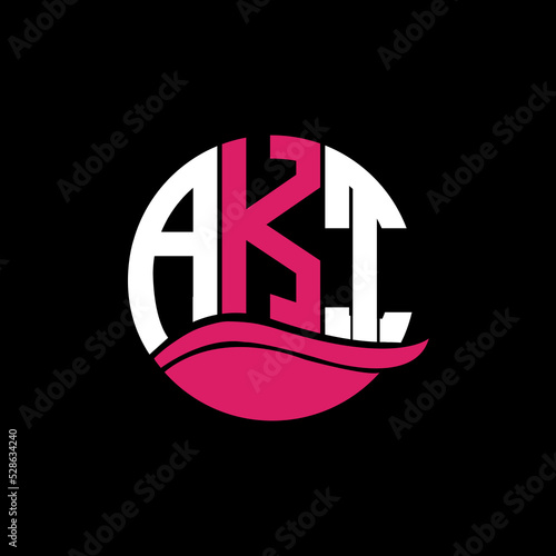 AKT logo monogram isolated on circle element design template, AKT letter logo design on black background. AKT creative initials letter logo concept. AKT letter design.
