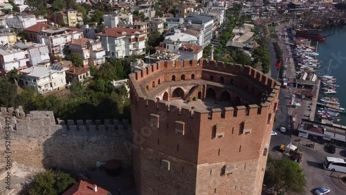 Fortification of the ancient fortress - Kyzyl Kule or Red Tower in Alanya