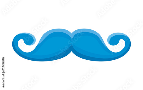 blue moustache movember icon isolated
