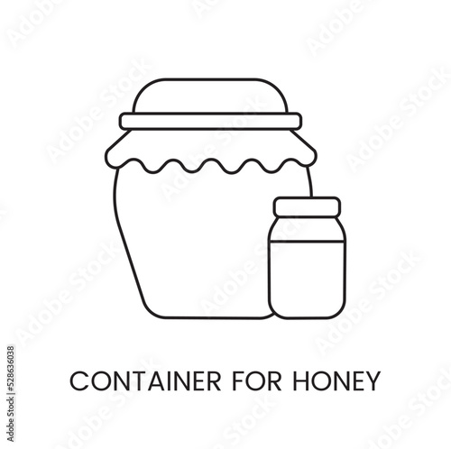 Honey storage container, jar line icon in vector.