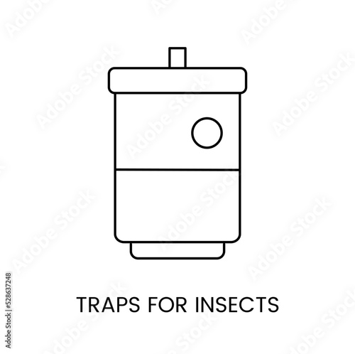 Insect trap line icon, vector illustration of beekeeping.