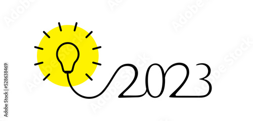 Creative Innovation 2023 Concept, New Idea Icon