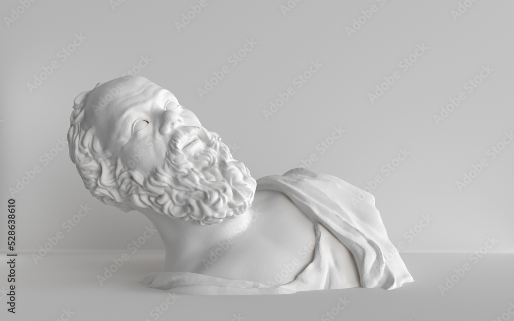 Obraz premium 3D rendering Marble statue of the Great ancient Greek philosopher Socrates