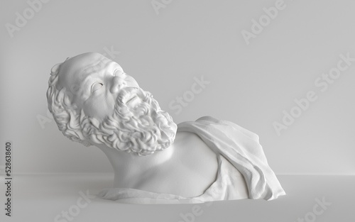 3D rendering Marble statue of the Great ancient Greek philosopher Socrates