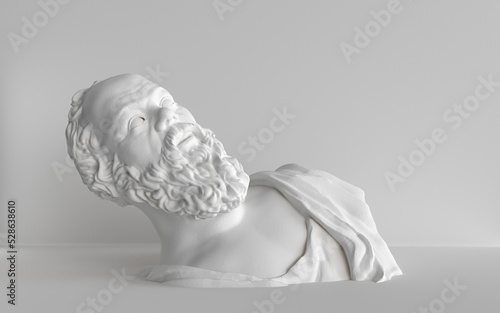Fotografie 3D rendering Marble statue of the Great ancient Greek philosopher Socrates