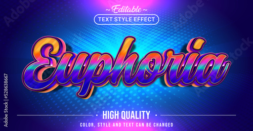 Editable text style effect - Euphoria text style theme.