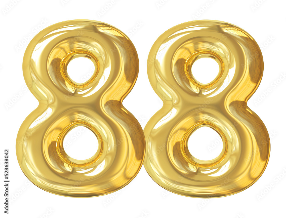 3d number 88 gold balloon 3d number 88 gold balloon