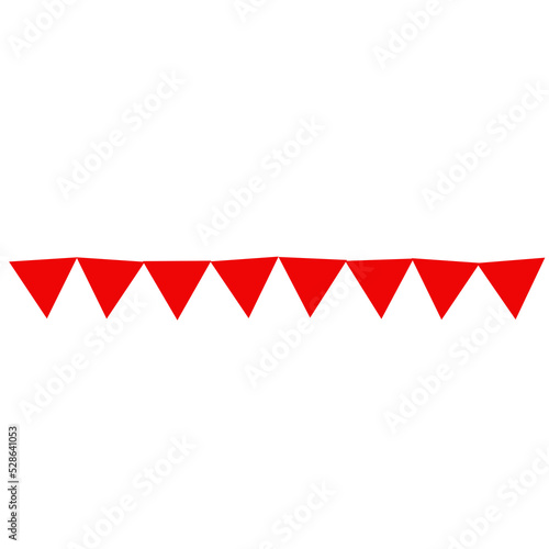 red bunting flags