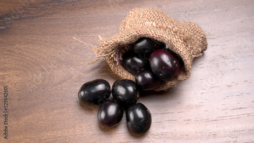 Jambul or Jamun (Syzygium cumini) isolated on white background photo