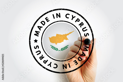 Made in Cyprus text emblem badge, concept background