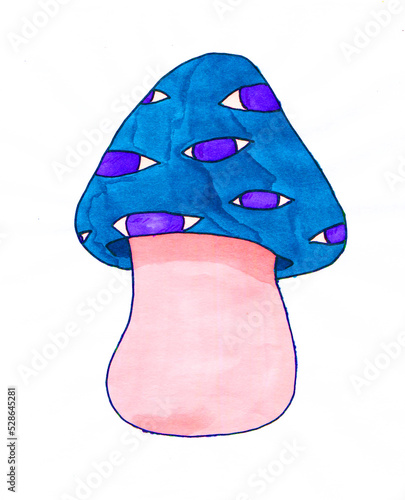 magical magic mushroom with an eyes photo