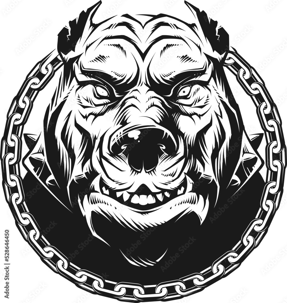 Obraz na plátně Angry Pit bull