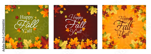 Autumn Background, set of abstract backgrounds with leave frame, autumn sale, banner, posters, cover design templates, social media wallpaper stories happy fall yall