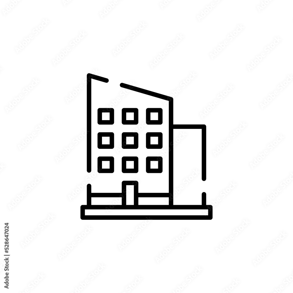 Hotel, Apartment, Townhouse, Residential Dotted Line Icon Vector Illustration Logo Template. Suitable For Many Purposes. Hotel, Apartment, Townhouse, Residential Dotted Line Icon Vector Illustration Logo Template. Suitable For Many Purposes.