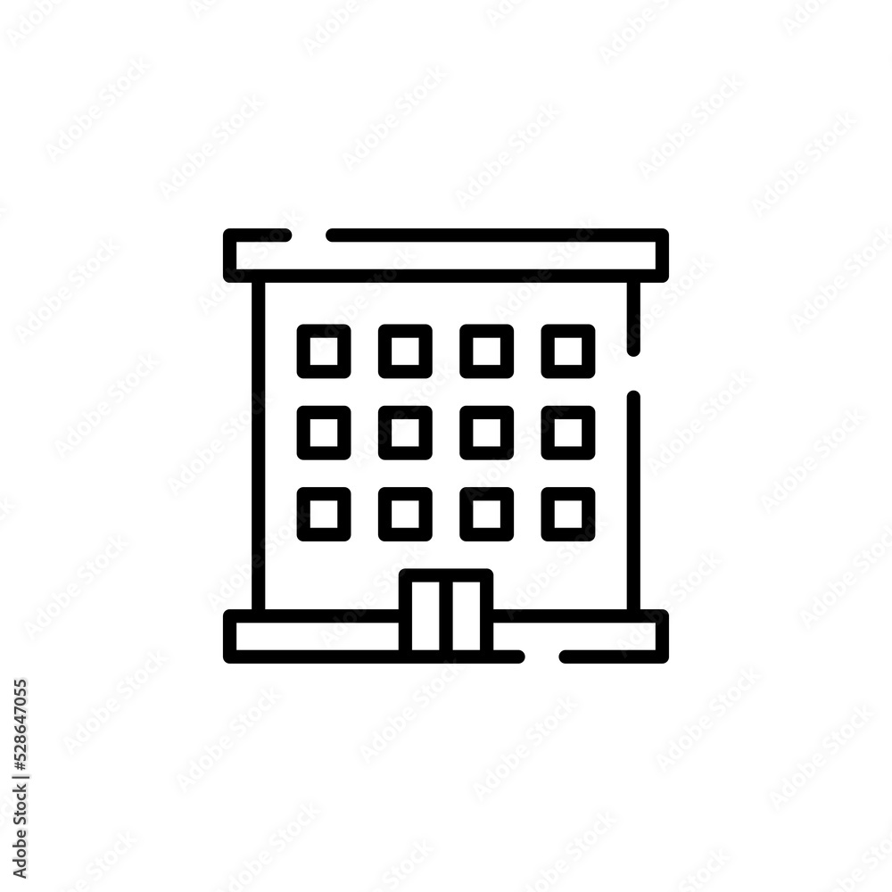 Hotel, Apartment, Townhouse, Residential Dotted Line Icon Vector Illustration Logo Template. Suitable For Many Purposes. Hotel, Apartment, Townhouse, Residential Dotted Line Icon Vector Illustration Logo Template. Suitable For Many Purposes.