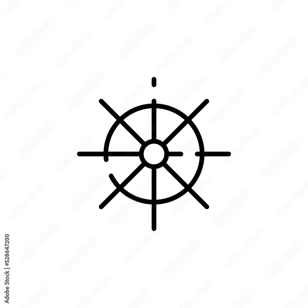 Rudder, Nautical, Ship, Boat Dotted Line Icon Vector Illustration Logo Template. Suitable For Many Purposes. Rudder, Nautical, Ship, Boat Dotted Line Icon Vector Illustration Logo Template. Suitable For Many Purposes.