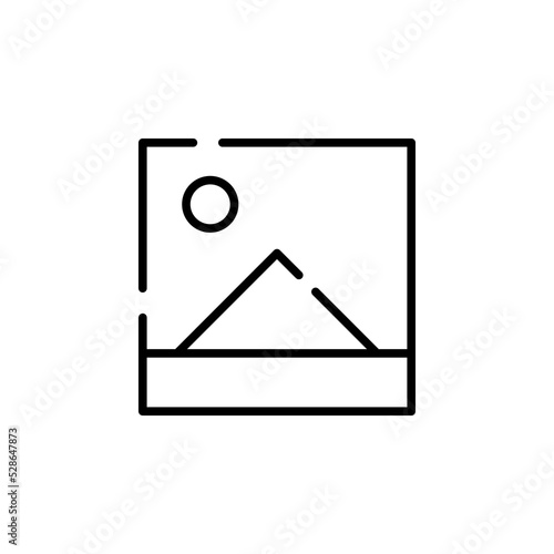Picture, Gallery, Image Dotted Line Icon Vector Illustration Logo Template. Suitable For Many Purposes.