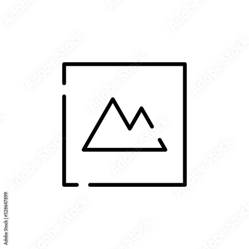 Picture, Gallery, Image Dotted Line Icon Vector Illustration Logo Template. Suitable For Many Purposes.