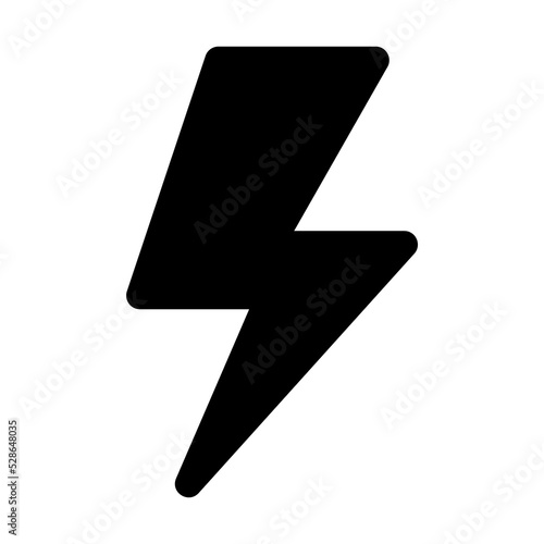 Lightning bolt icon symbol sign with transparent background PNG