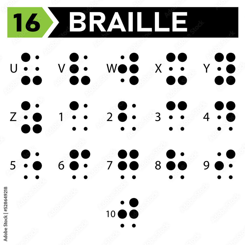 braille alphabet icon set include a to z Stock Vector Adobe Stock