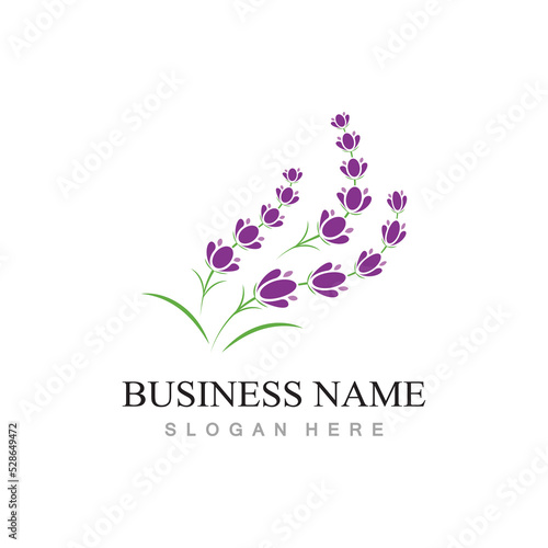fresh lavender flower logo design vector template