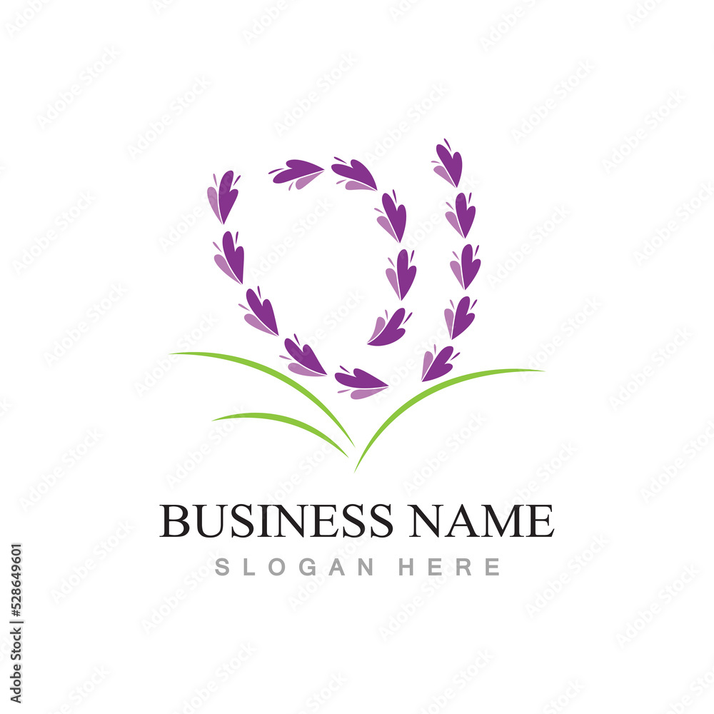 Fototapeta fresh lavender flower logo design vector template