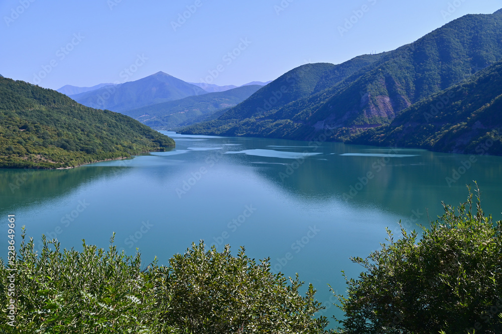 Peaceful Scenery of Zhinvali Reservoir Near Tbilisi, Georgia