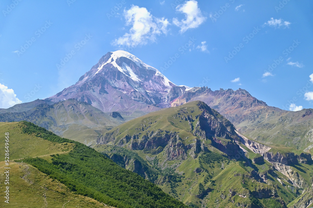 Nature Landscape of Mount Kazbek in Kazbegi, Georgia