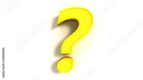 3d yellow glowing question mark symbol sign icon logo 