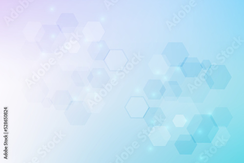 Modern futuristic background of the scientific hexagonal pattern. Virtual abstract background with particle, molecule structure for medical, technology, chemistry, science. Social network vector