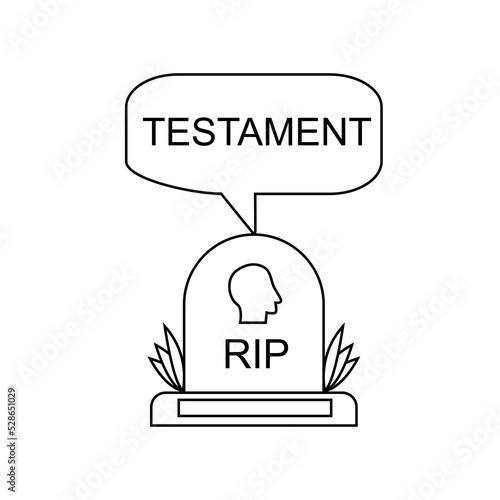 Testament symbol vector clipart illustration in outline style.
