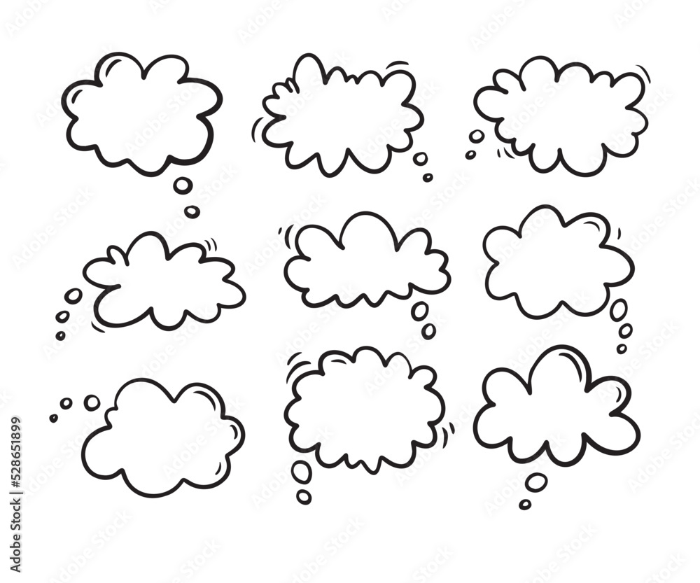 Thought bubble icon design. Smooth cloud Doodle Thought bubble icon trendy hand drawn outline style. Thought bubble icon design. Smooth cloud Doodle Thought bubble icon trendy hand drawn outline style.
