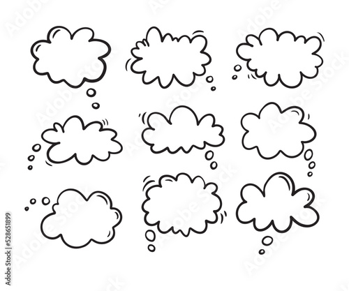 Thought bubble icon design. Smooth cloud Doodle Thought bubble icon trendy hand drawn outline style.