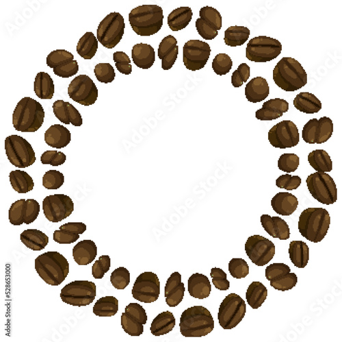Round coffee beans frame template