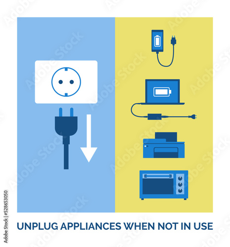 Unplug appliances when not in use