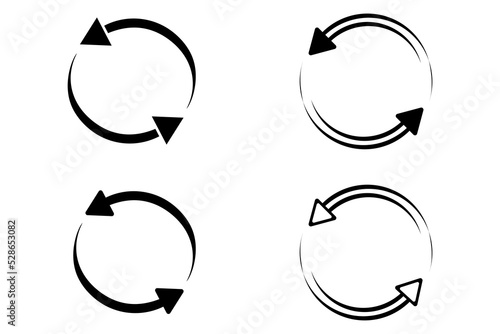 A set of simple round arrows. Repeat, refresh, reload concept. Good for any project.