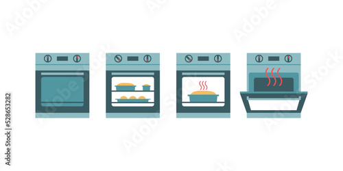 Oven and baking icons set