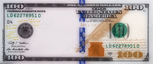 blurred U.S. 100 dollar banknote