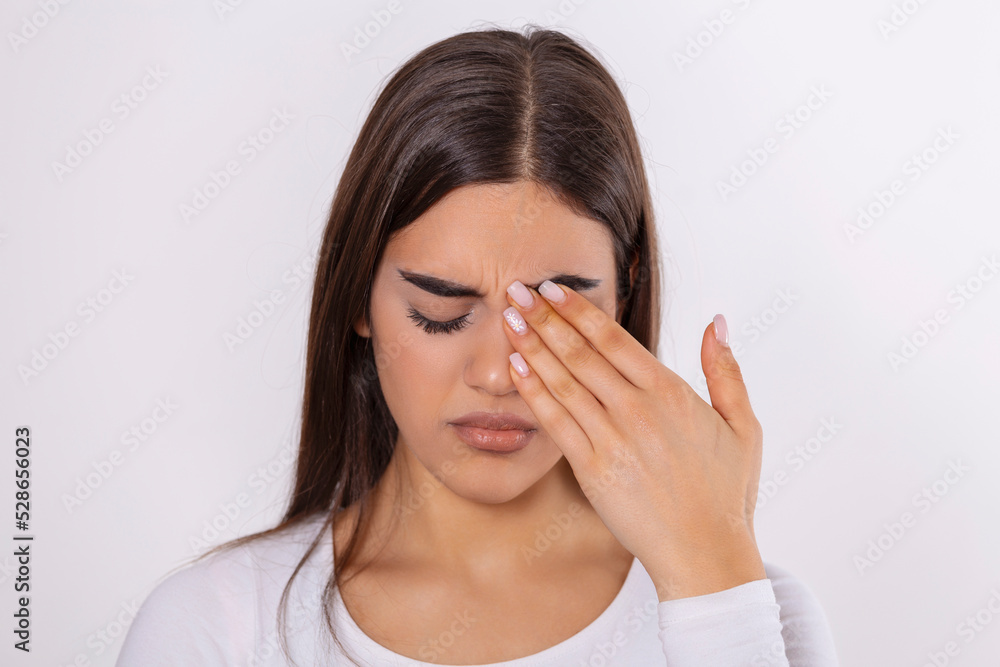 Don't Touch Your Face. Girl rubbing her eye with dirty hands.Precautions, Avoid Touching Your Eyes. Woman rubbing her eye Don't Touch Your Face. Girl rubbing her eye with dirty hands.Precautions, Avoid Touching Your Eyes. Woman rubbing her eye
