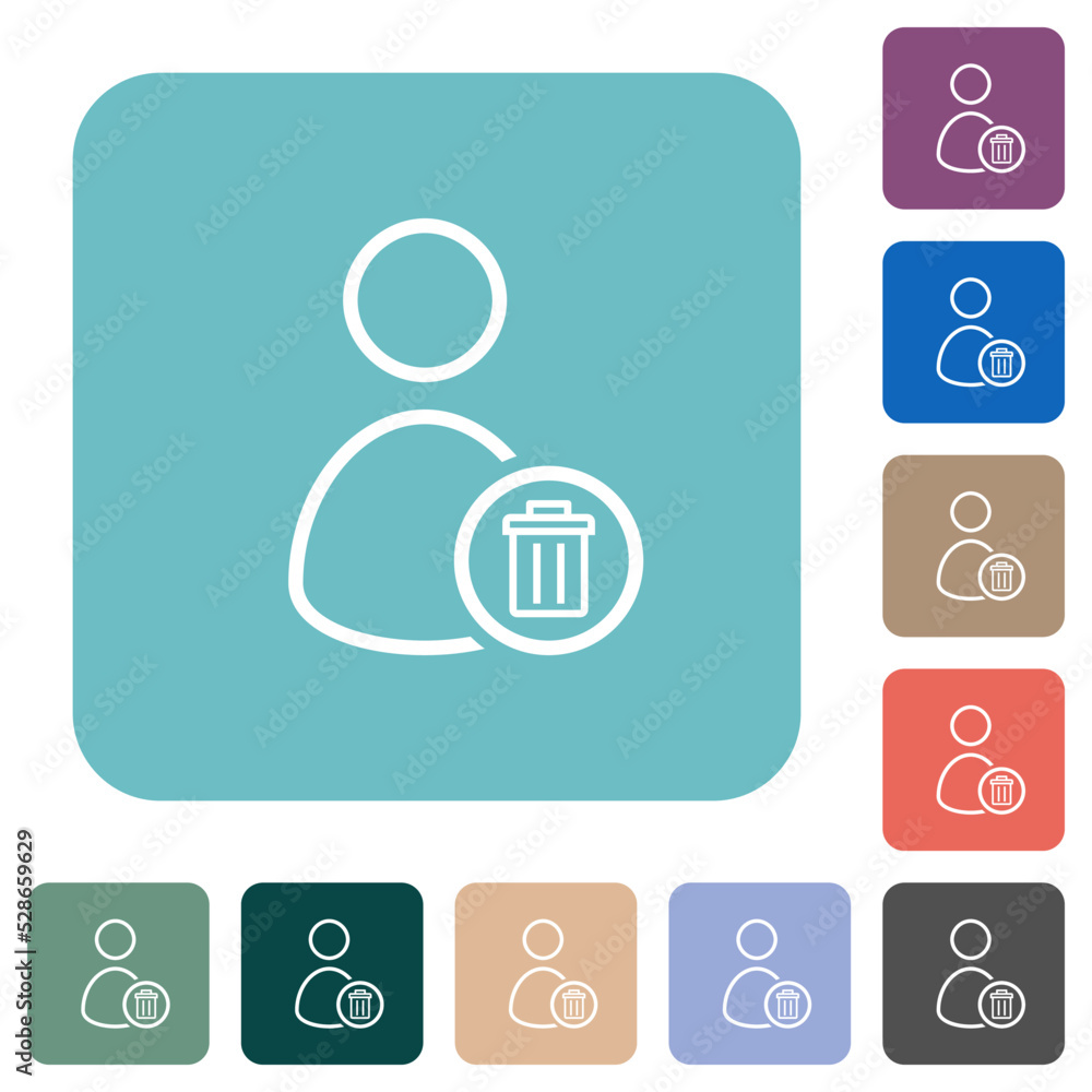 Delete user outline rounded square flat icons Delete user outline rounded square flat icons