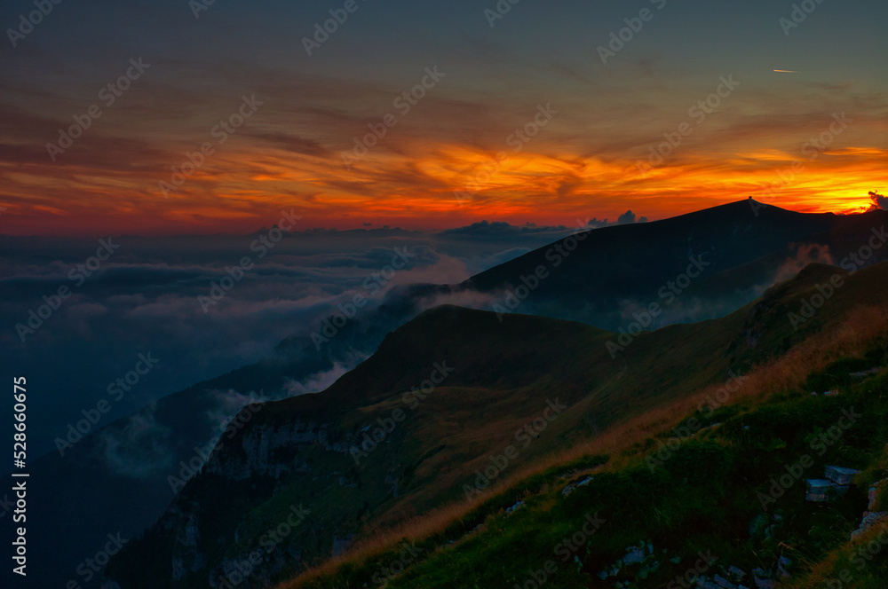 Sunset from Rifugio dal Piaz, Alta Via 2, Dolomites, Italy