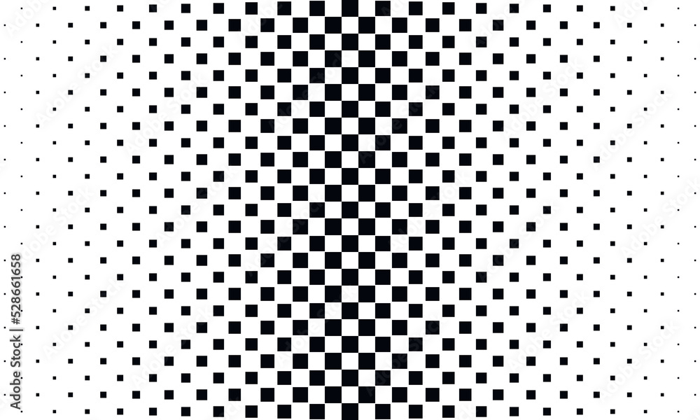 Halftone square dots. Checkered halftone pattern. Abstract squares background.