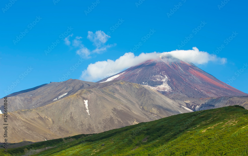 view from Avachinsky volcano top on Kamchatka Peninsula