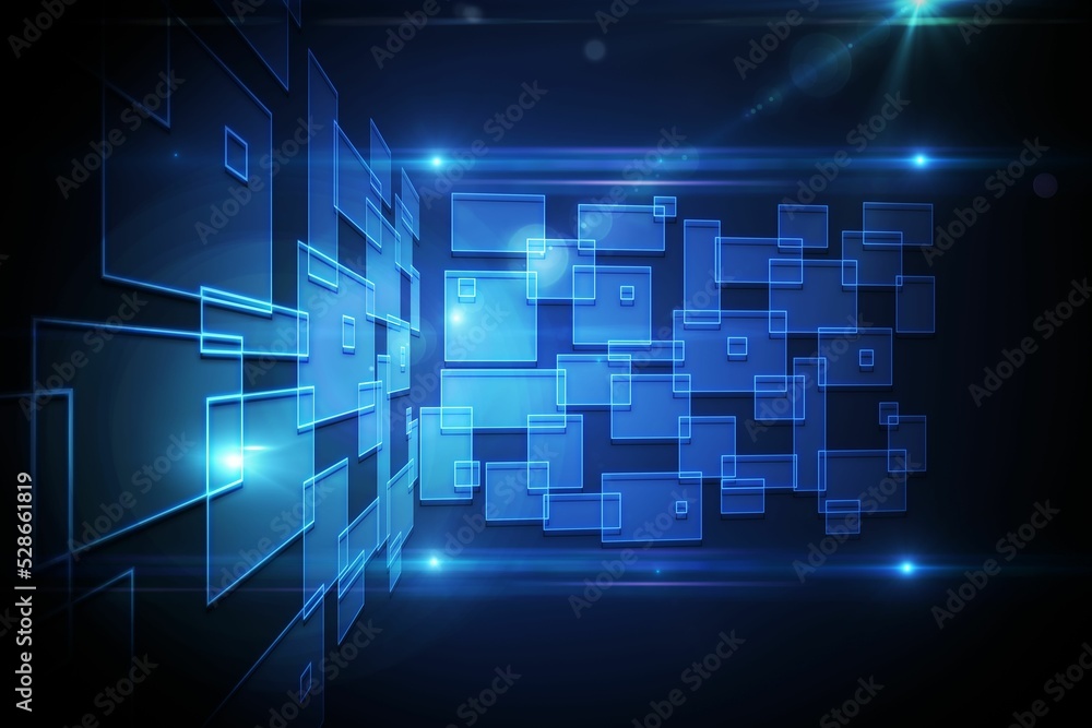 Obraz premium Black background with shiny squares