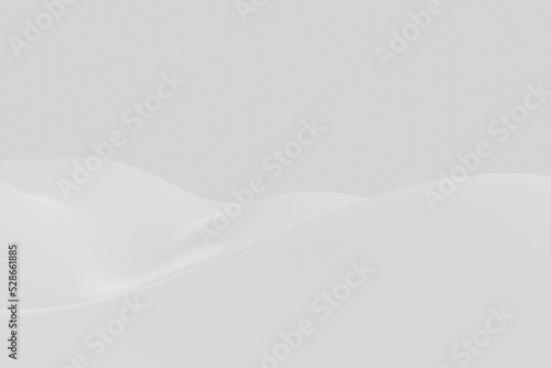 Minimalist simple white abstract wave background. 3d rendering.