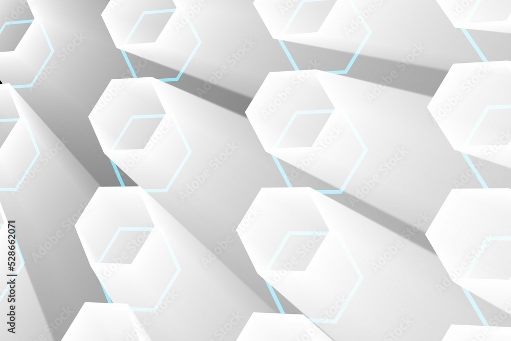 Futuristic white hexagons Futuristic white hexagons