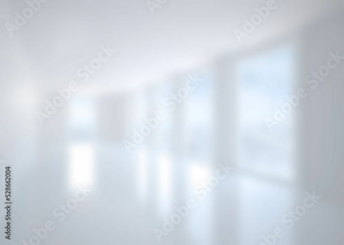 Defocused image of white corridor